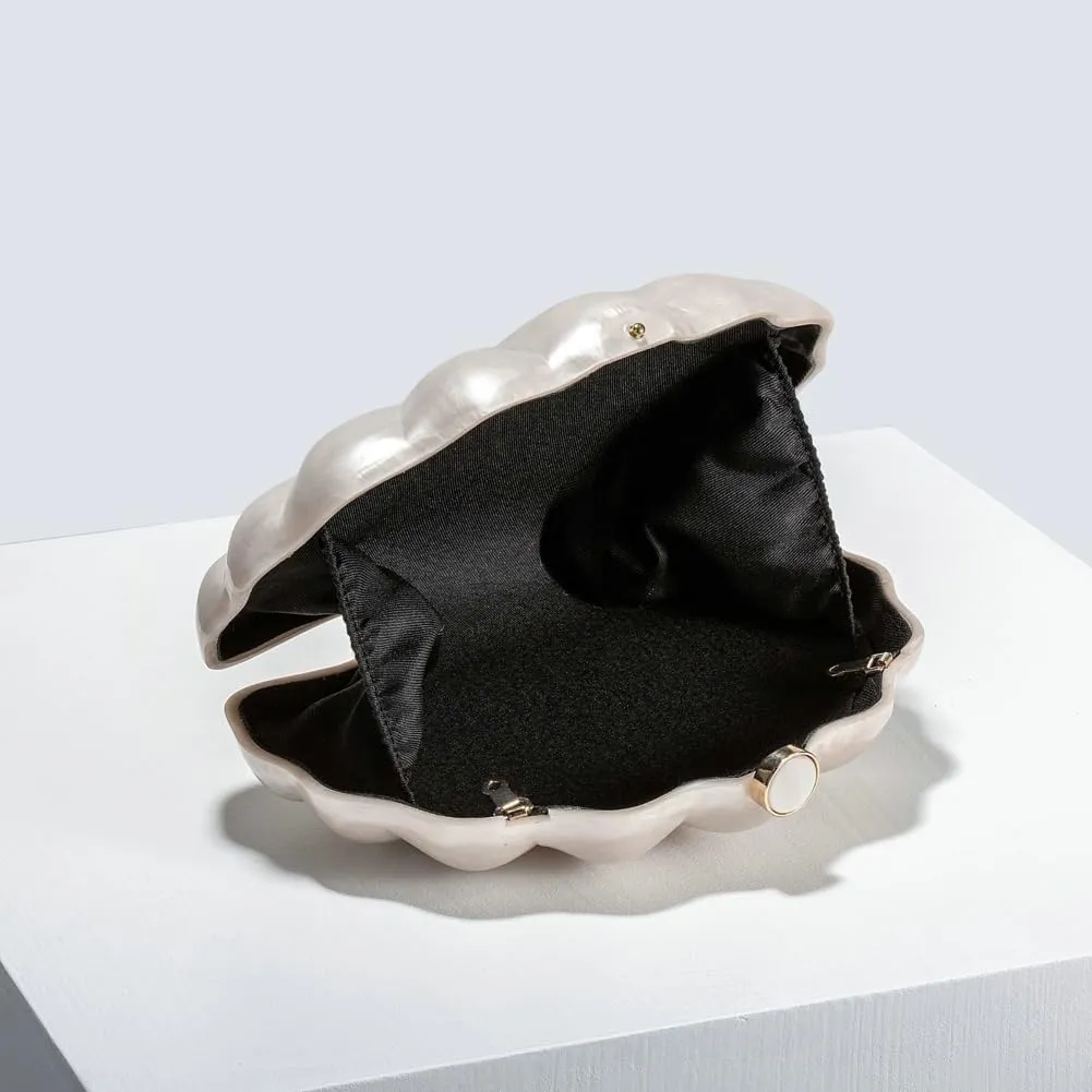Shell Shaped Acrylic Clutch Purse Women 2025 Trendy Evening Bag Unique Handbag Cute Clutch Wedding Purse for Party