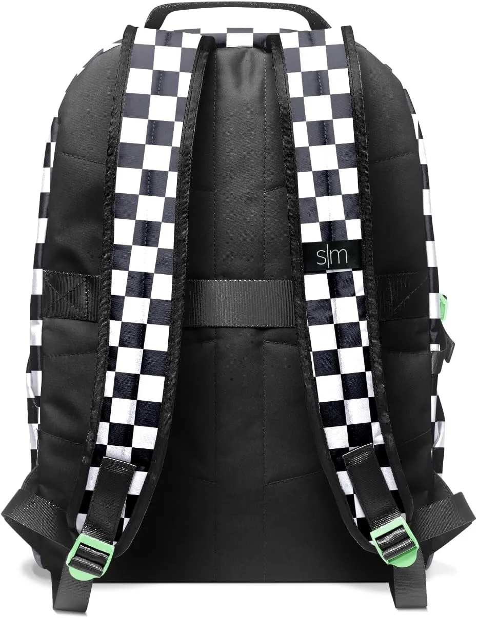 Simple Modern Ellis Backpack for School | Elementary Middle and High School Bookbag for Kids and Teens | Girls and Boys | Black and White Checkmate
