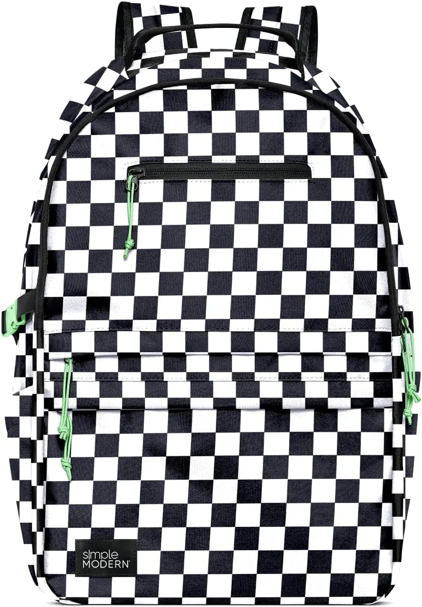 Simple Modern Ellis Backpack for School | Elementary Middle and High School Bookbag for Kids and Teens | Girls and Boys | Black and White Checkmate