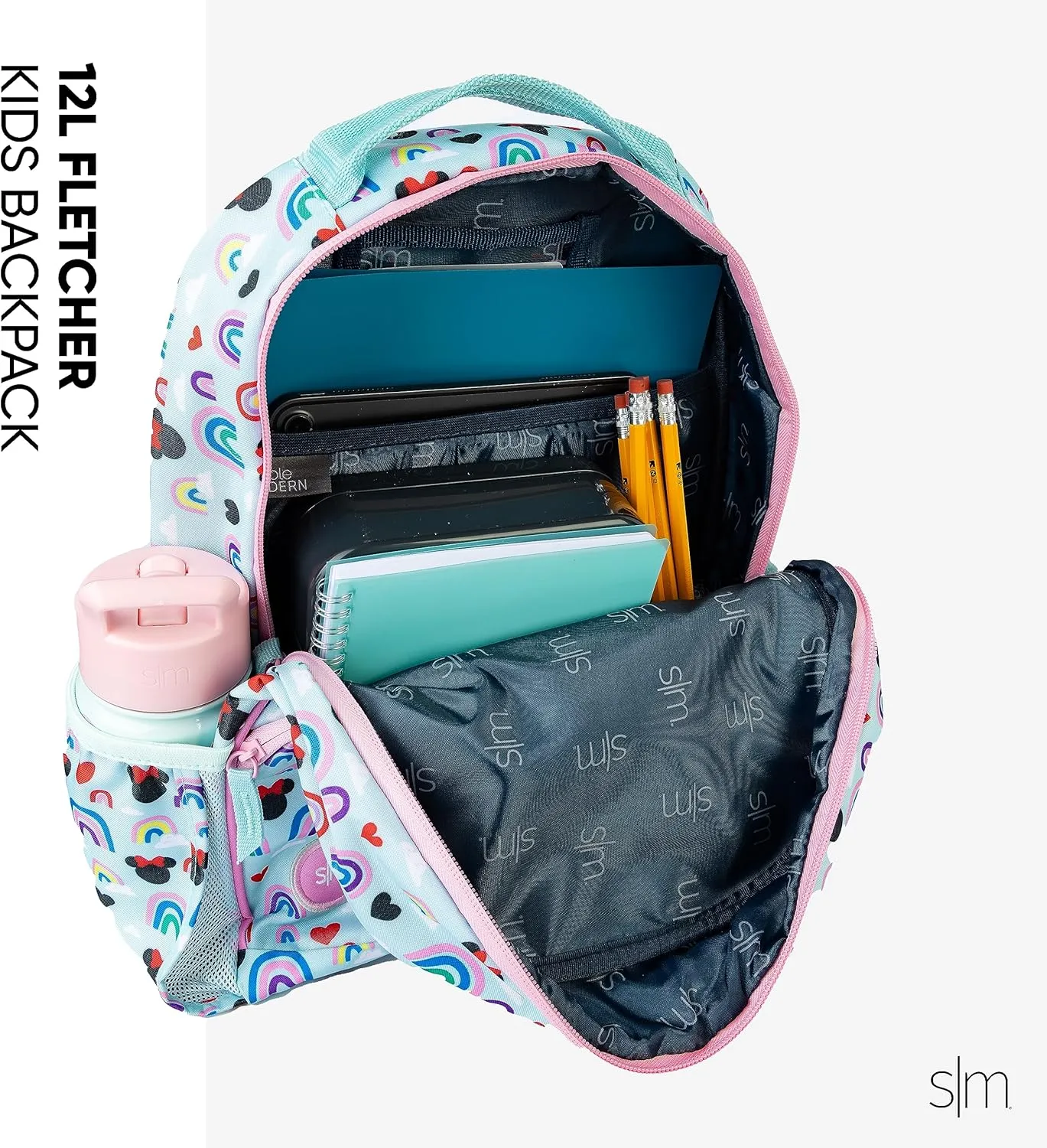 Simple Modern Medium Disney Toddler Backpack for School Girls and Boys | Kindergarten Elementary Kids Backpack | Fletcher Collection | Kids - 15" tall | The Little Mermaid Ariel's Treasures
