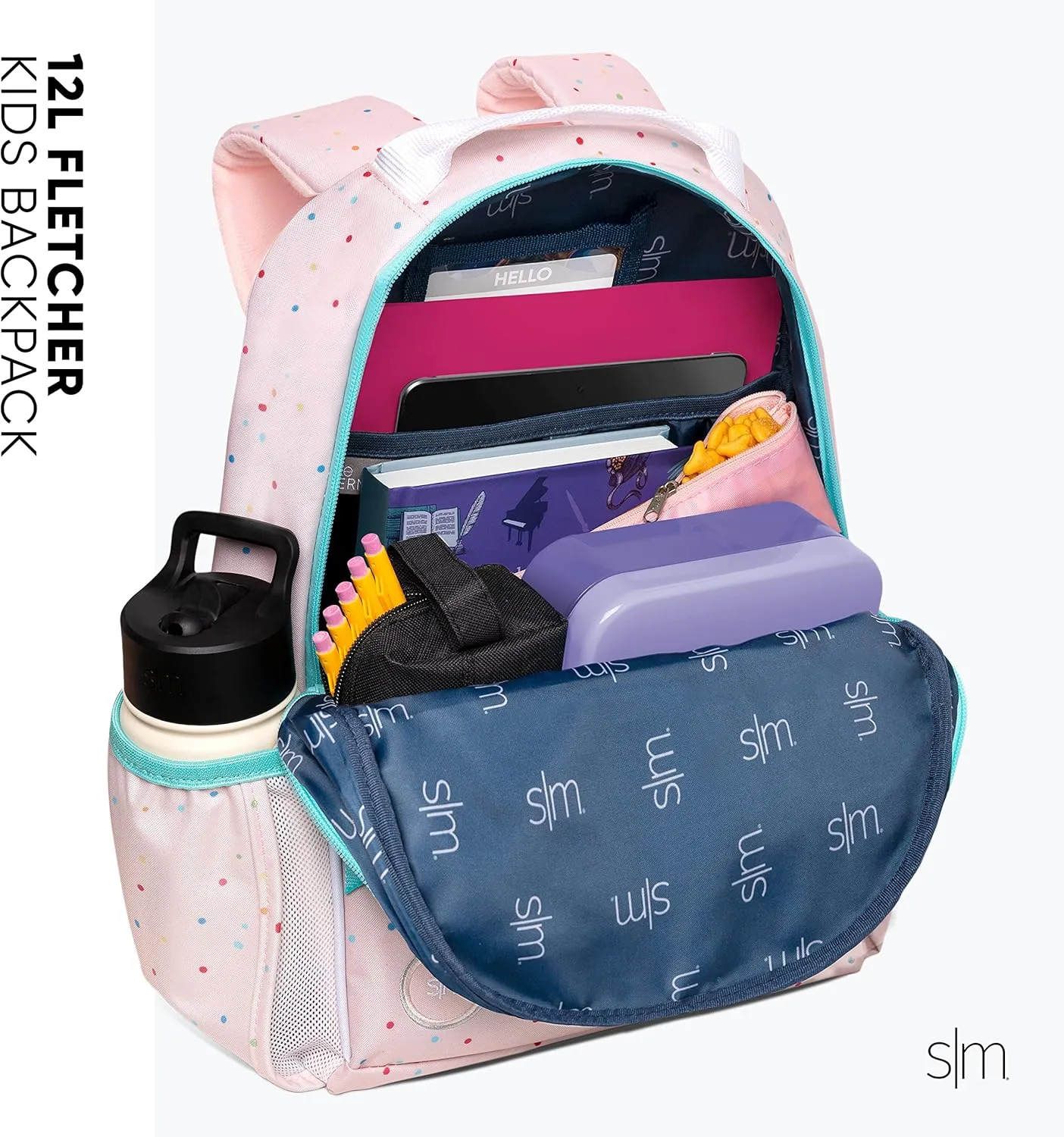 Simple Modern Medium Toddler Backpack for School Girls and Boys | Kindergarten Elementary Kids Backpack | Fletcher Collection | Kids - 15" tall | Pink Ballerina