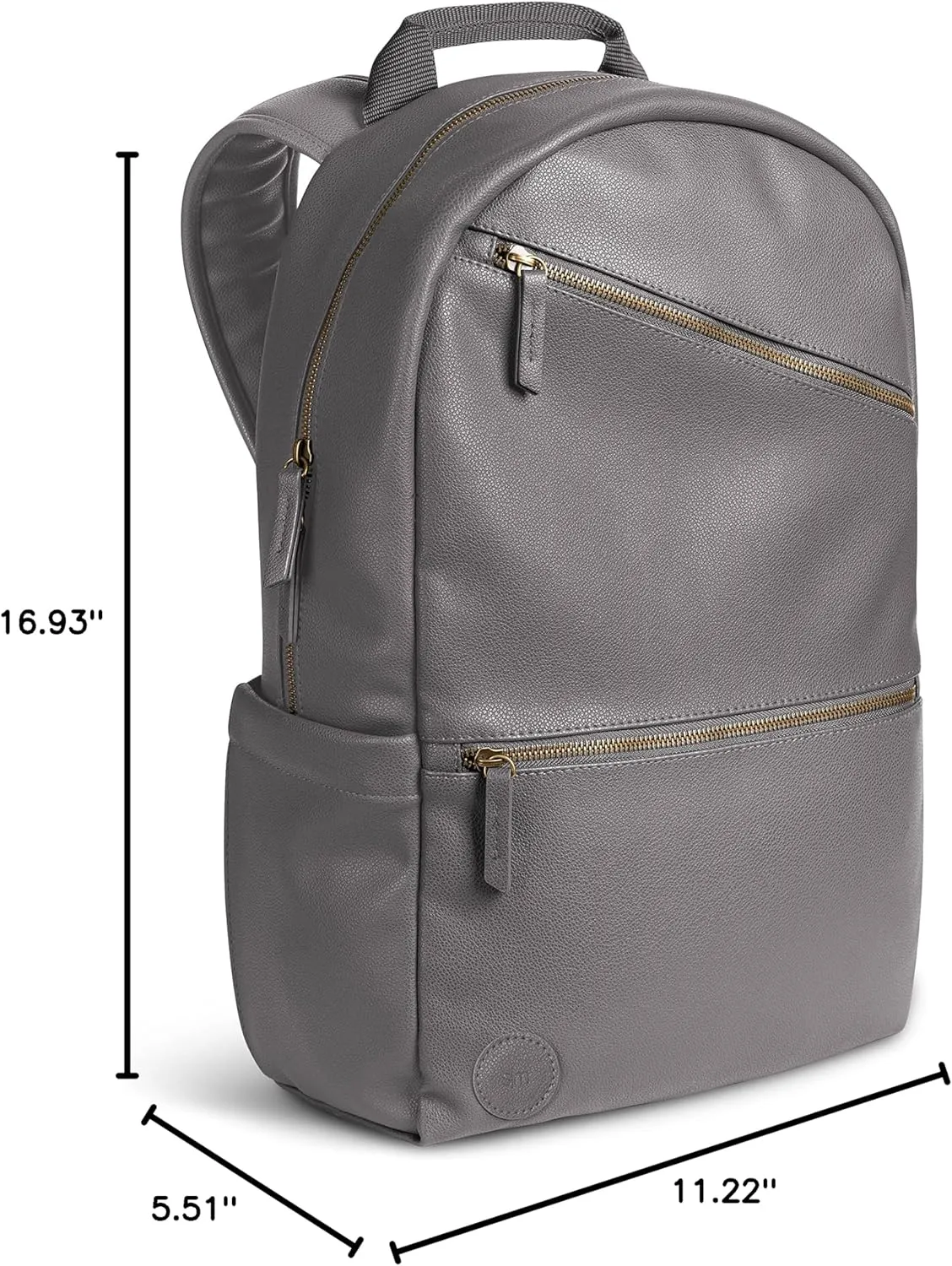 Simple Modern Medium Vegan Leather Backpack for Women & Men | Mini Backpack Purse for Girls and Boys Cute Small Faux PU Leather Travel Bag for Work | Legacy Collection | 17" tall | Gray