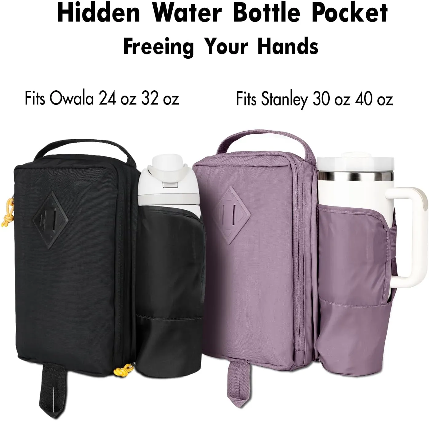 Sling Bag Retro-Modern: Waterproof Crossbody Bag for Women Men - Hidden Water Bottl Pocket for Owala Stanley Cup