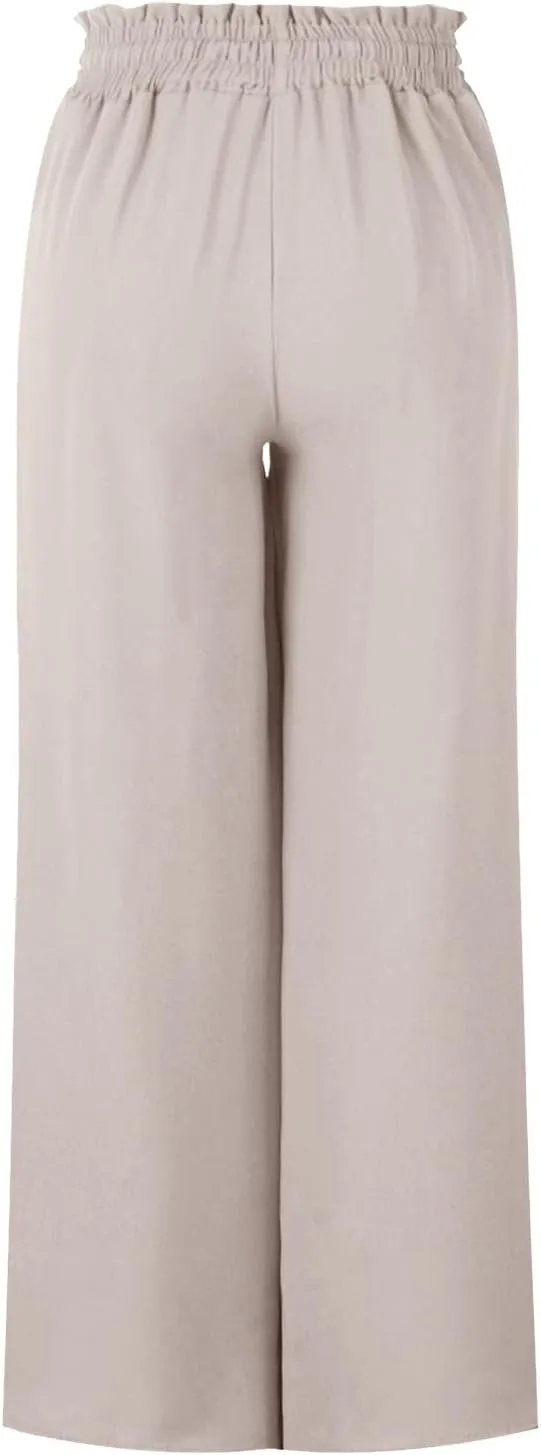 SMIDOW Palazzo Pants for Women Dressy Casual 2024 High Waist Wide Leg Flowy Pants Loose Long Lounge Trousers