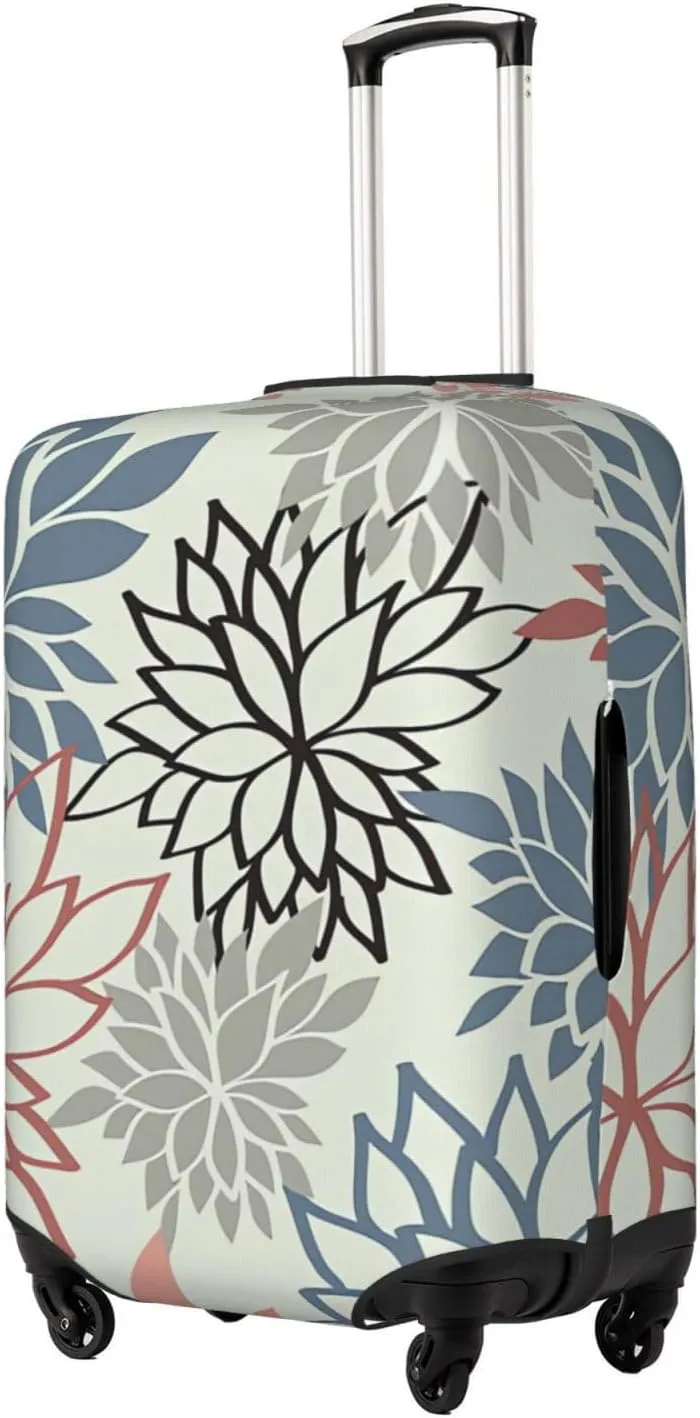 Spandex Travel Luggage Cover Suitcase Protector Bag,Colorful Flowers Modern Anti-Scratch Fits 18-32 Inch Luggage, Suitcase Sleeve For Kid And Adult,Medium