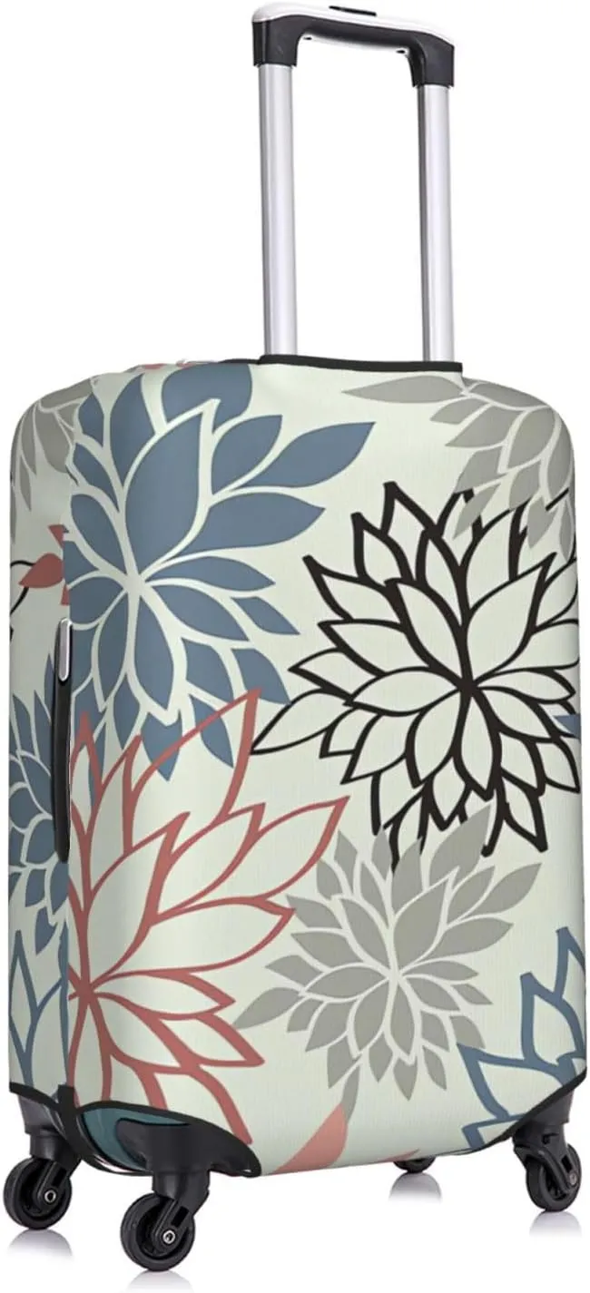 Spandex Travel Luggage Cover Suitcase Protector Bag,Colorful Flowers Modern Anti-Scratch Fits 18-32 Inch Luggage, Suitcase Sleeve For Kid And Adult,Medium
