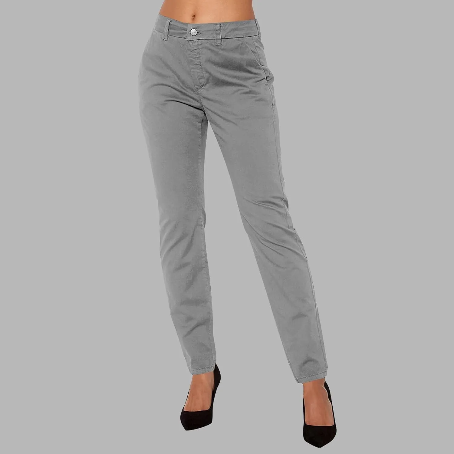 Straight Leg Dress Pants Women's High Waist Business Casual Trousers Slim Fit Dressy Full Length Work Pant with Pocket