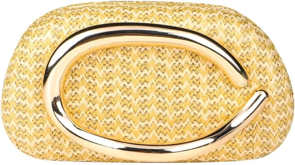 Straw Clutch Purse Evening Handbag Unique Crossbody Bag For Women Woven Summer Beach Bag Metal Handle 2025