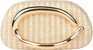 Straw Clutch Purse Evening Handbag Unique Crossbody Bag For Women Woven Summer Beach Bag Metal Handle 2025