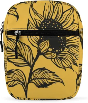 Sunflower Summer Vintage Mini Messenger Bag Small Satchel Unique Floral Crossbody Bag Cross Body Shoulder Bag With Adjustable Straps