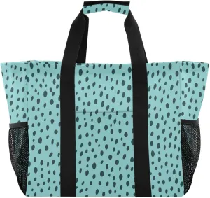 susiyo Modern Polka Dot Large Grocery Tote Bag Reusable Collapsible Beach Bag Canvas Travel Bags for Picnic Trip Pool