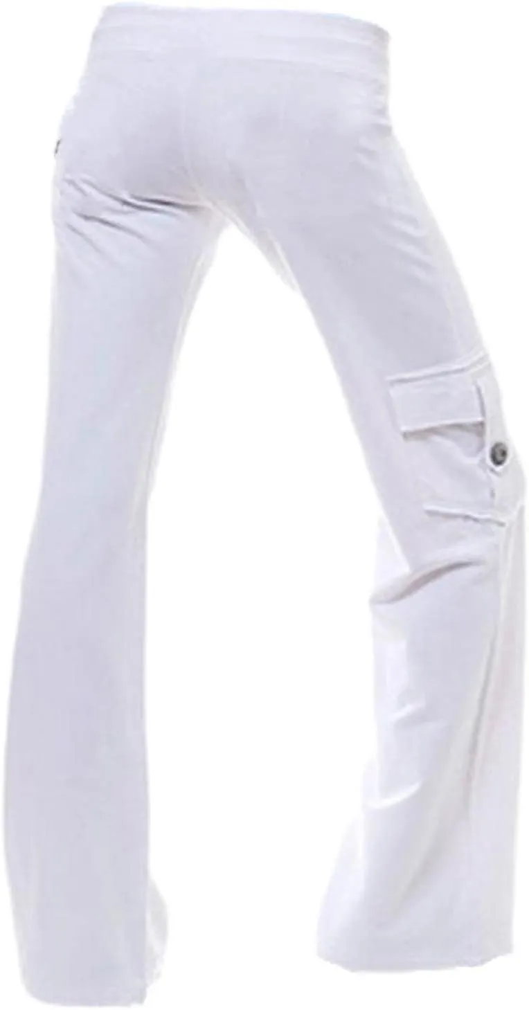 Sweatpants Women Workout Leggings Stretch High Waist Casual Cargo Pants Button Pockets Yoga Gym Loose Fit Trousers