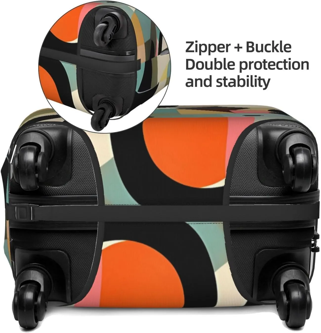Travel Luggage Cover Elastic Luggage Covers Mid-Century Modern Art Cat Suitcase Cover Luggages Protector for Travel Anti-Scratch Suitcase Covers for Adult Washable Luggages Decorative (18-32 inch)