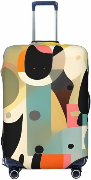 Travel Luggage Cover Elastic Luggage Covers Mid-Century Modern Art Cat Suitcase Cover Luggages Protector for Travel Anti-Scratch Suitcase Covers for Adult Washable Luggages Decorative (18-32 inch)