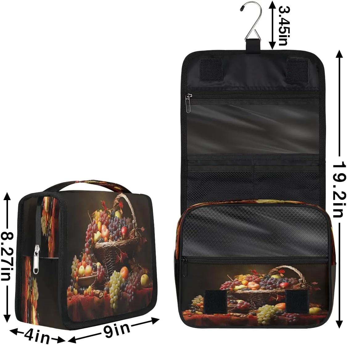 Travel Toiletry Bag for Women & Men Grapes Tropical Fruit Modern Hanging Cosmetic Organizer Portable Waterproof Makeup Case Make Up Bag with Compartments Travel Essentials for Bathroom Shower