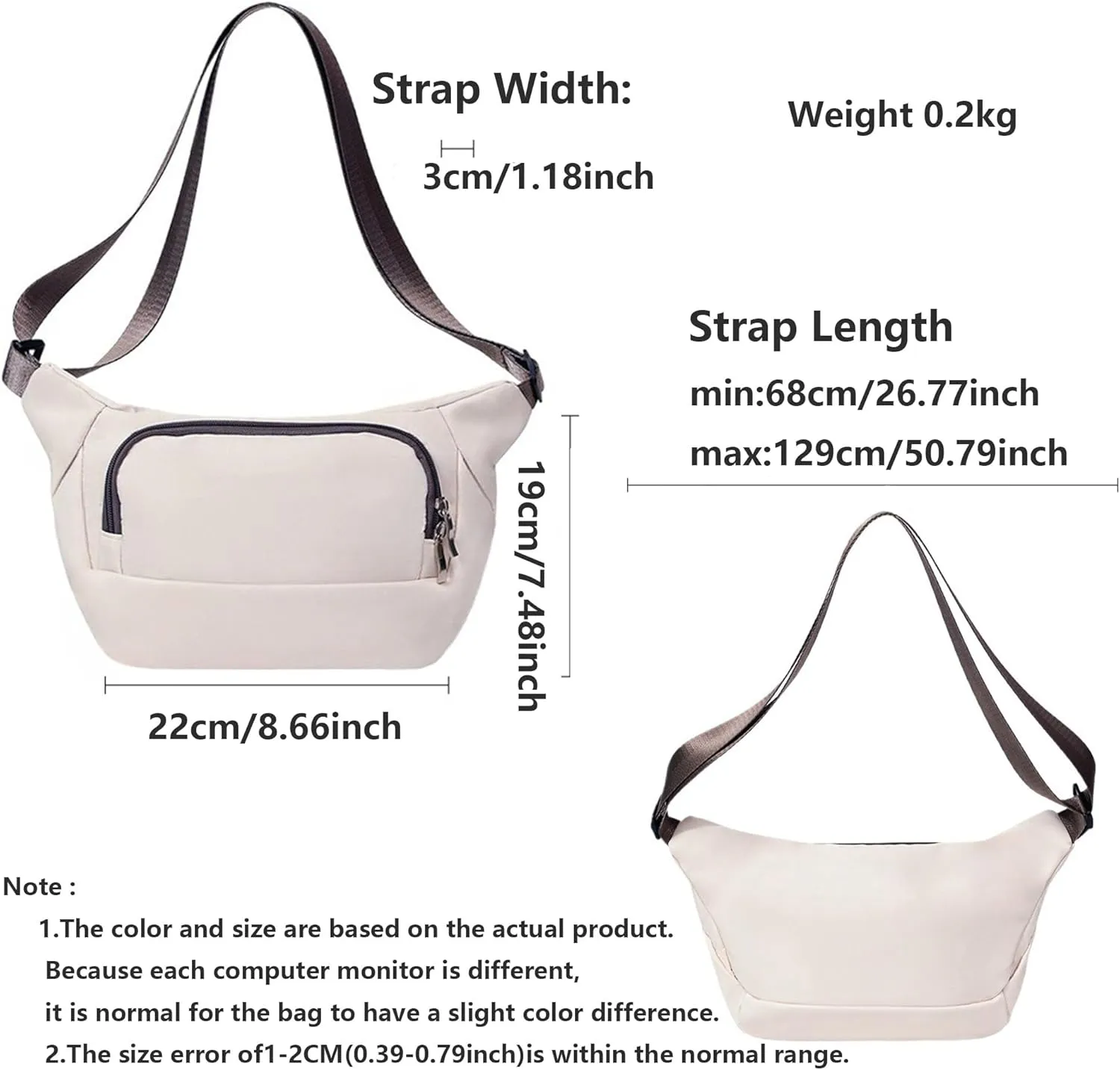 Trendy Anti-Theft Sling Bag-RFID Crossbody Chest Bag, Lightweight Travel Shopping Street Style for Women Men