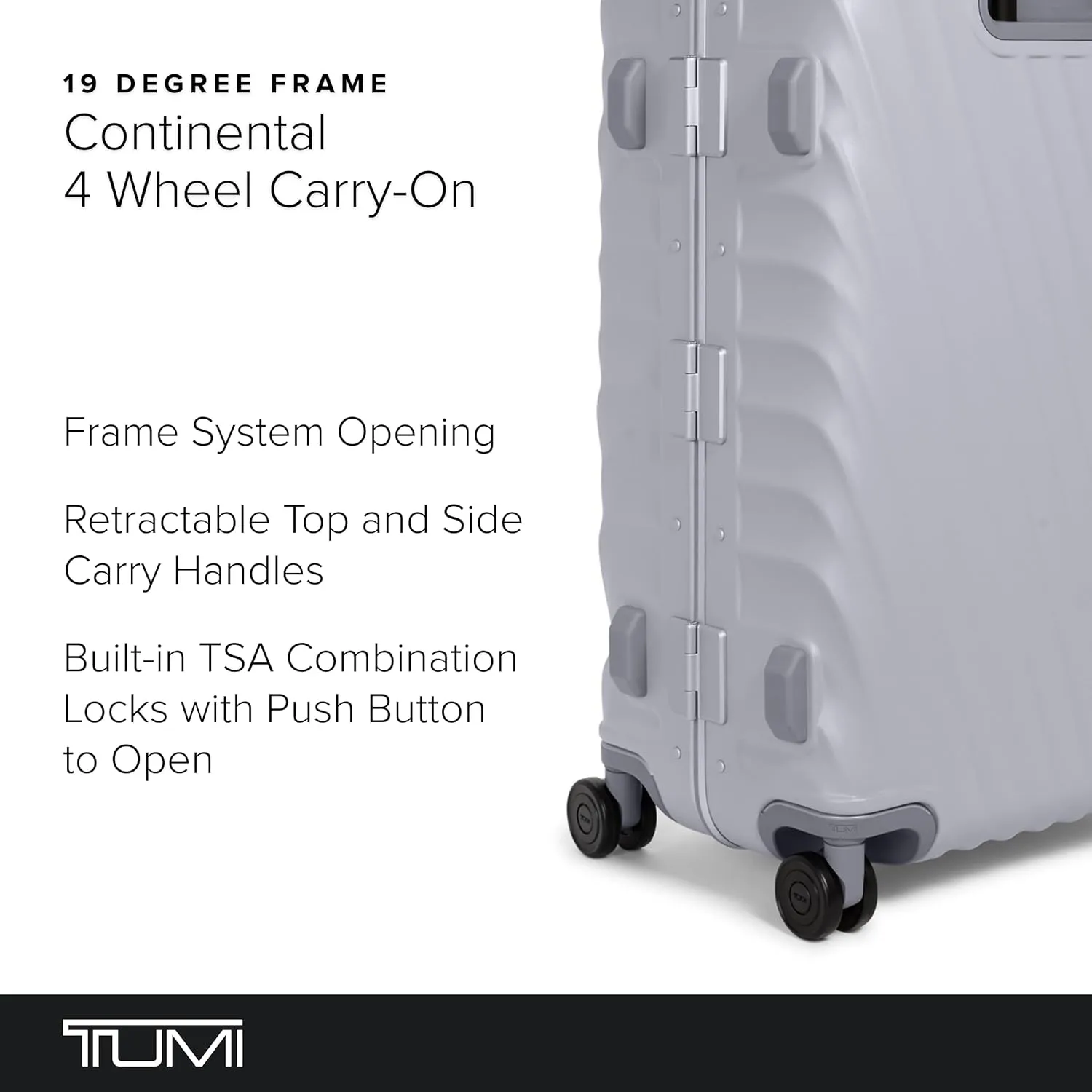 TUMI - 19 Degree Frame 4 Wheel Luggage - Lightweight and Highly Durable, Modern Design, Double-Lock Closure Hard Shell Men's and Women's Suitcase - 26" Short Trip Packing Case, Pearl Grey Texture