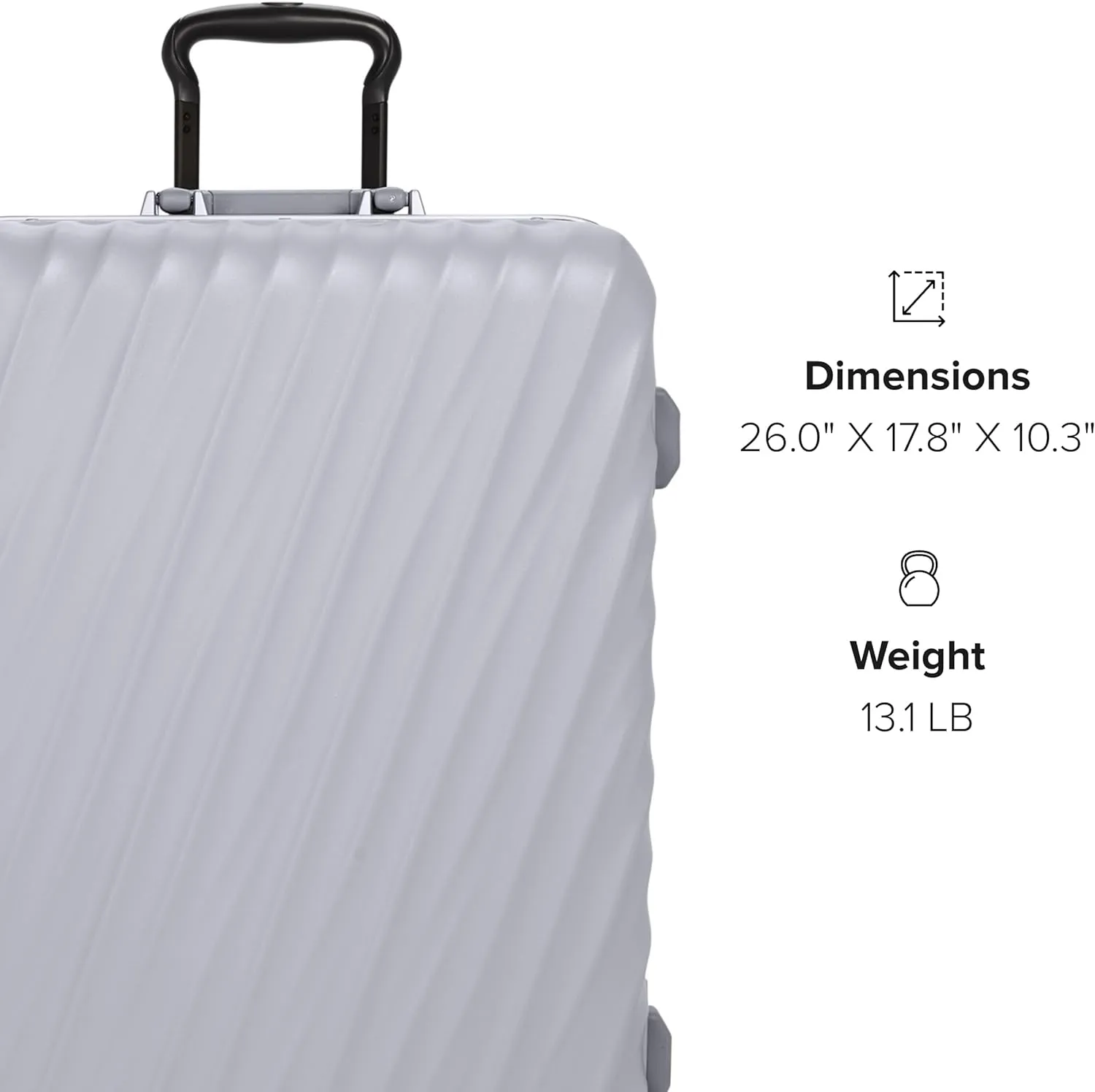 TUMI - 19 Degree Frame 4 Wheel Luggage - Lightweight and Highly Durable, Modern Design, Double-Lock Closure Hard Shell Men's and Women's Suitcase - 26" Short Trip Packing Case, Pearl Grey Texture