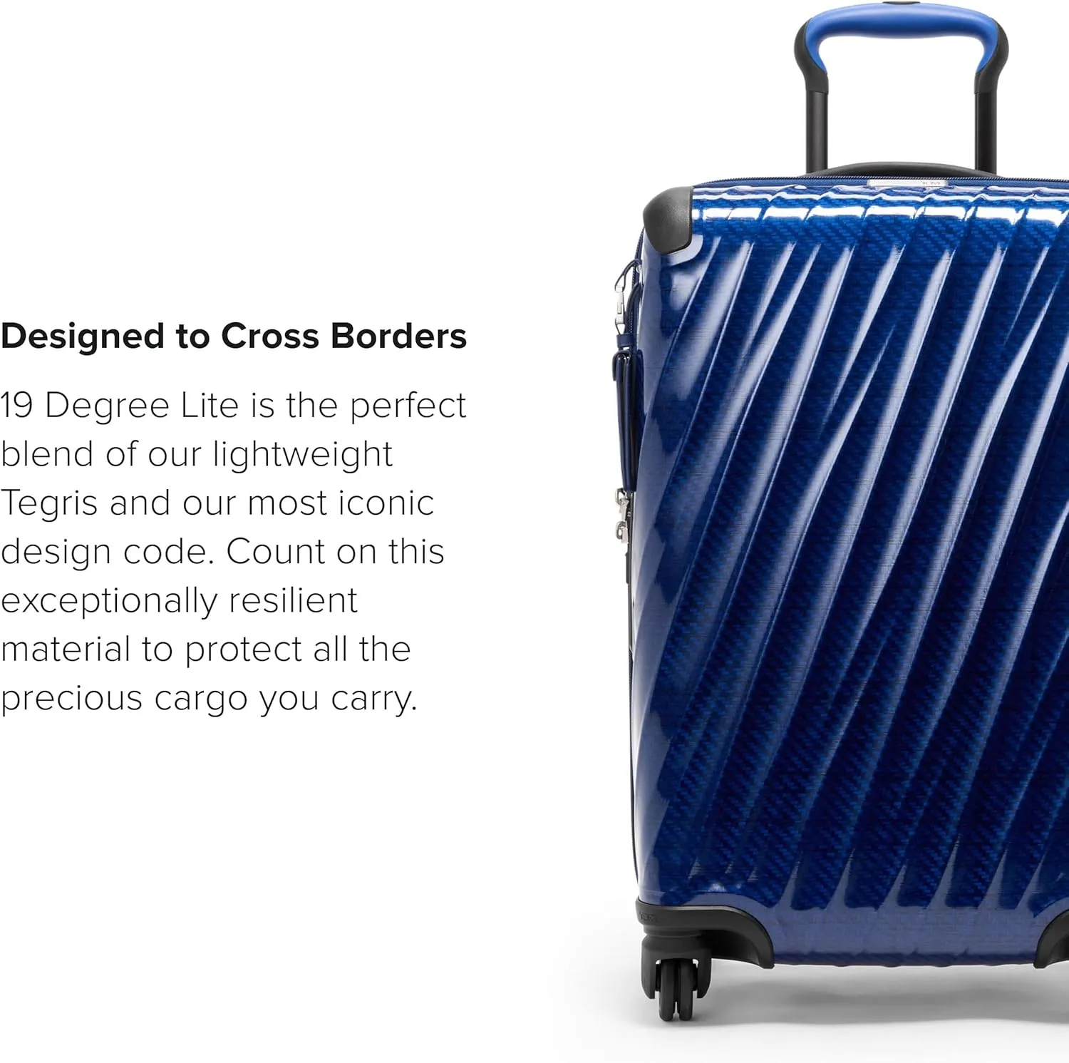 TUMI - 19 Degree Lite 4 Wheel Luggage - Lightweight and Highly Durable, Modern Contour, Hard Shell Men's and Women's Suitcase - 21.75" International Carry-On, Cobalt