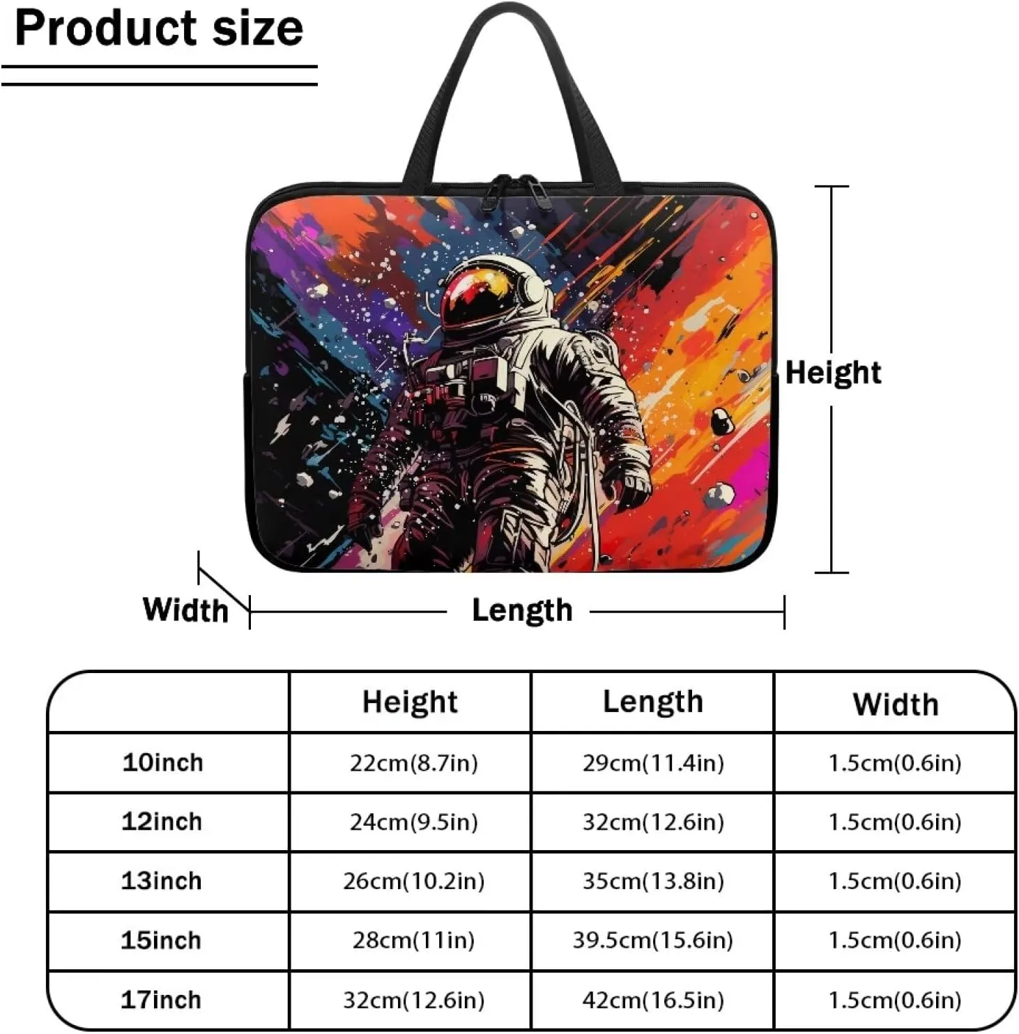 Uasibuni Stylish Laptop Bag for 15-17In Laptops, Cute Laptop Sleeve Bag, Black, Modern, Floral Pattern, Unisex-Adults