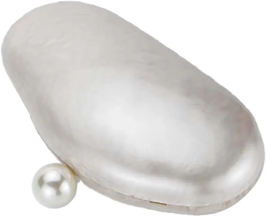 UMREN Shell Shaped Acrylic Clutch Purse Women Acrylic Egg Evening Bag Unique Marble Handbag for Wedding Party