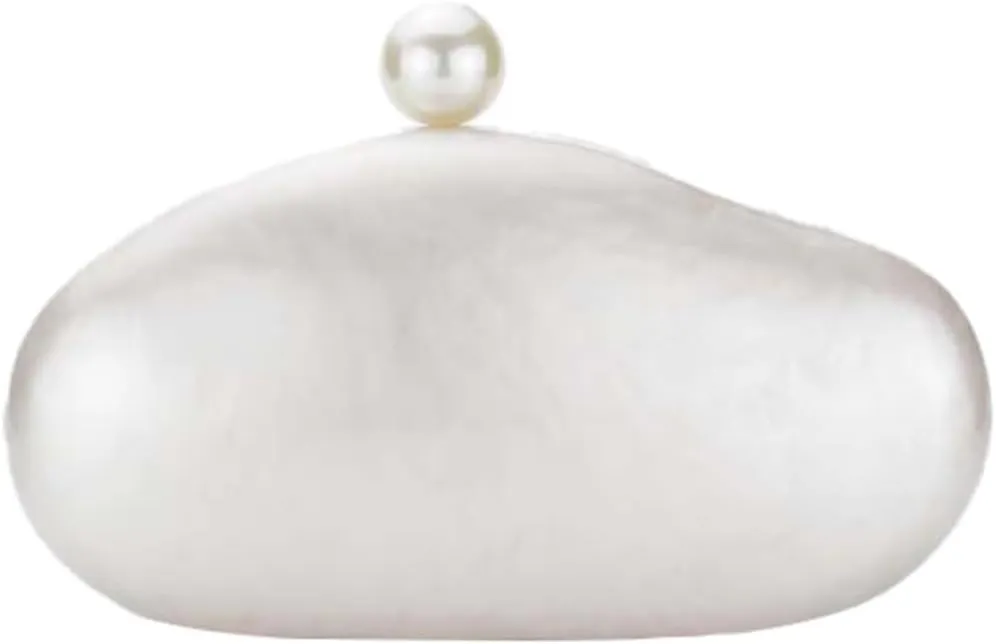 UMREN Shell Shaped Acrylic Clutch Purse Women Acrylic Egg Evening Bag Unique Marble Handbag for Wedding Party