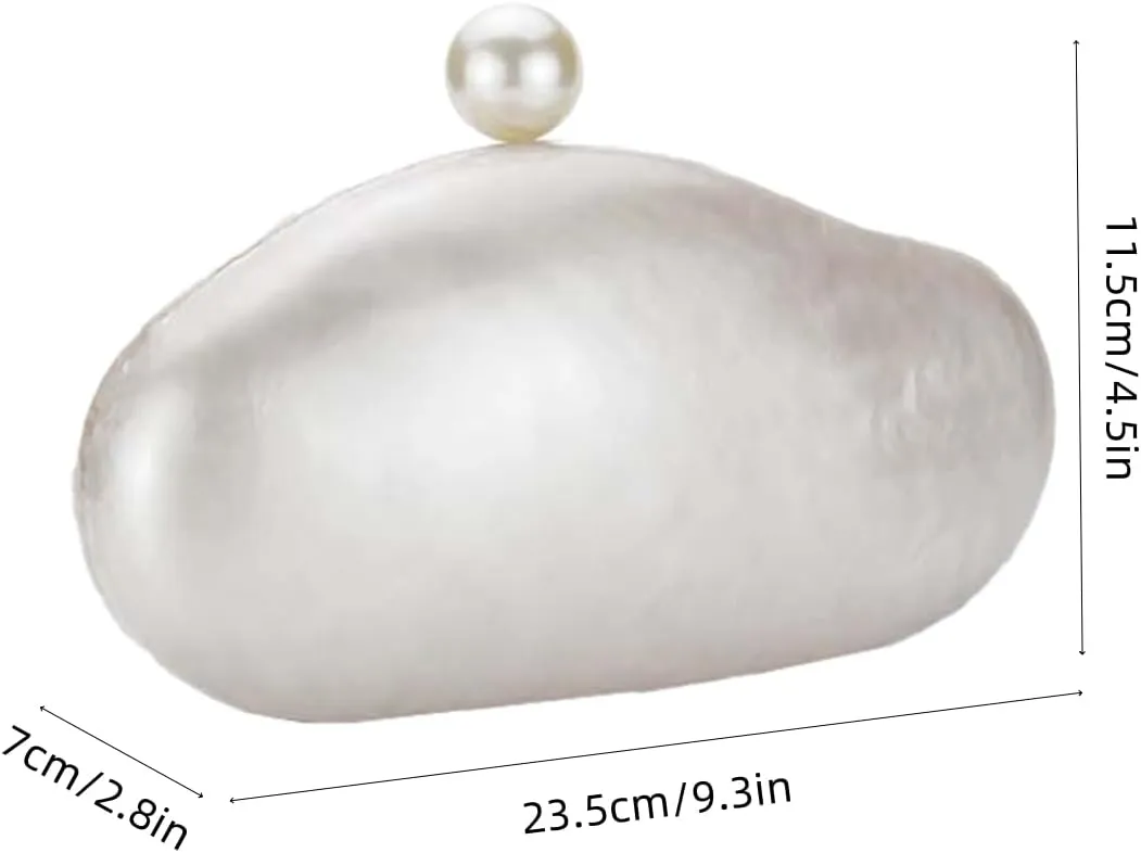UMREN Shell Shaped Acrylic Clutch Purse Women Acrylic Egg Evening Bag Unique Marble Handbag for Wedding Party
