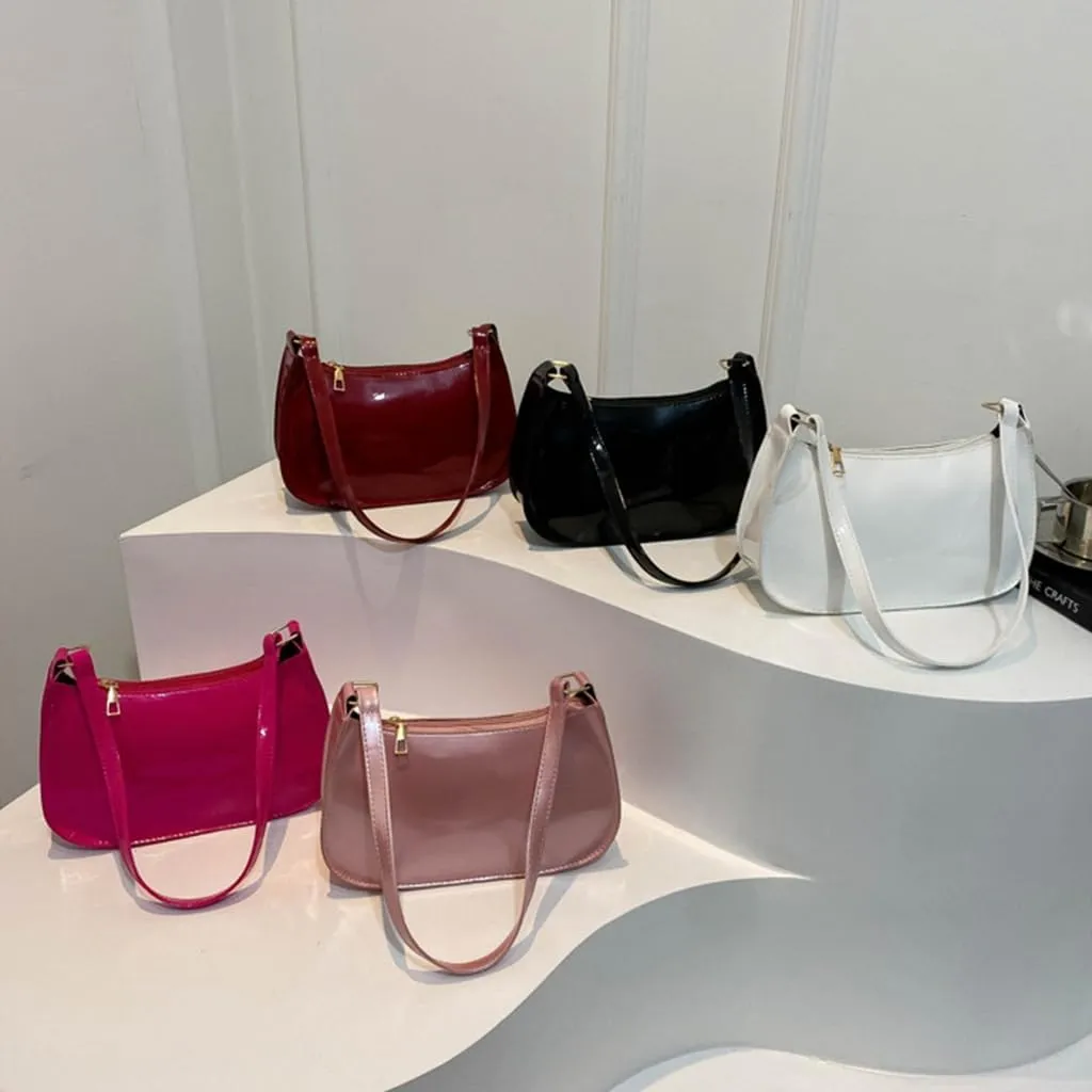 Unique PU Leather Armpit Shoulder Bag Underarm Purse Retro Inspired Satchel Clutch for Women Evening Use