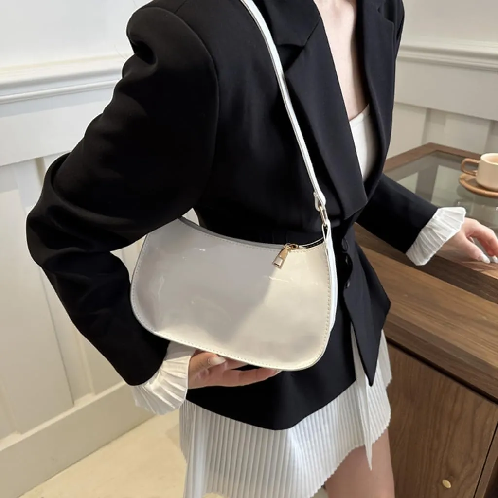 Unique PU Leather Armpit Shoulder Bag Underarm Purse Retro Inspired Satchel Clutch for Women Evening Use
