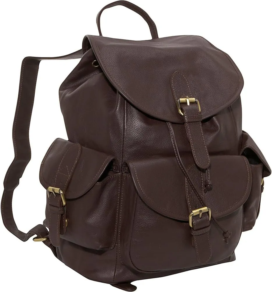 Urban Buckle- Flap BackPack (Dark Brown)