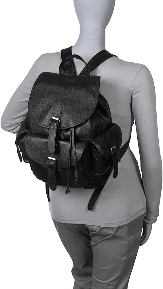 Urban Buckle- Flap BackPack (Dark Brown)