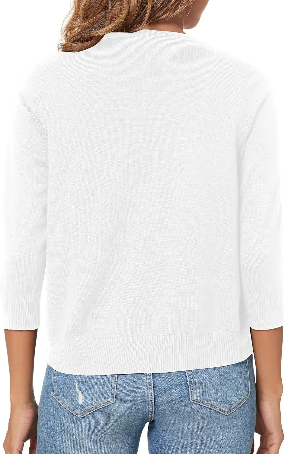 Urban CoCo Women's 3/4 Sleeve Shrugs Open Front Cropped Sweater Cardigan