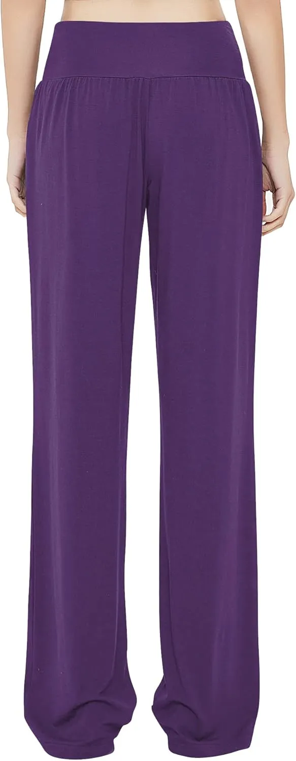 Urban CoCo Women's Comfy Yoga Pants Casual Wide Leg Sweatpants High Waist Stretch Trousers with Pockets