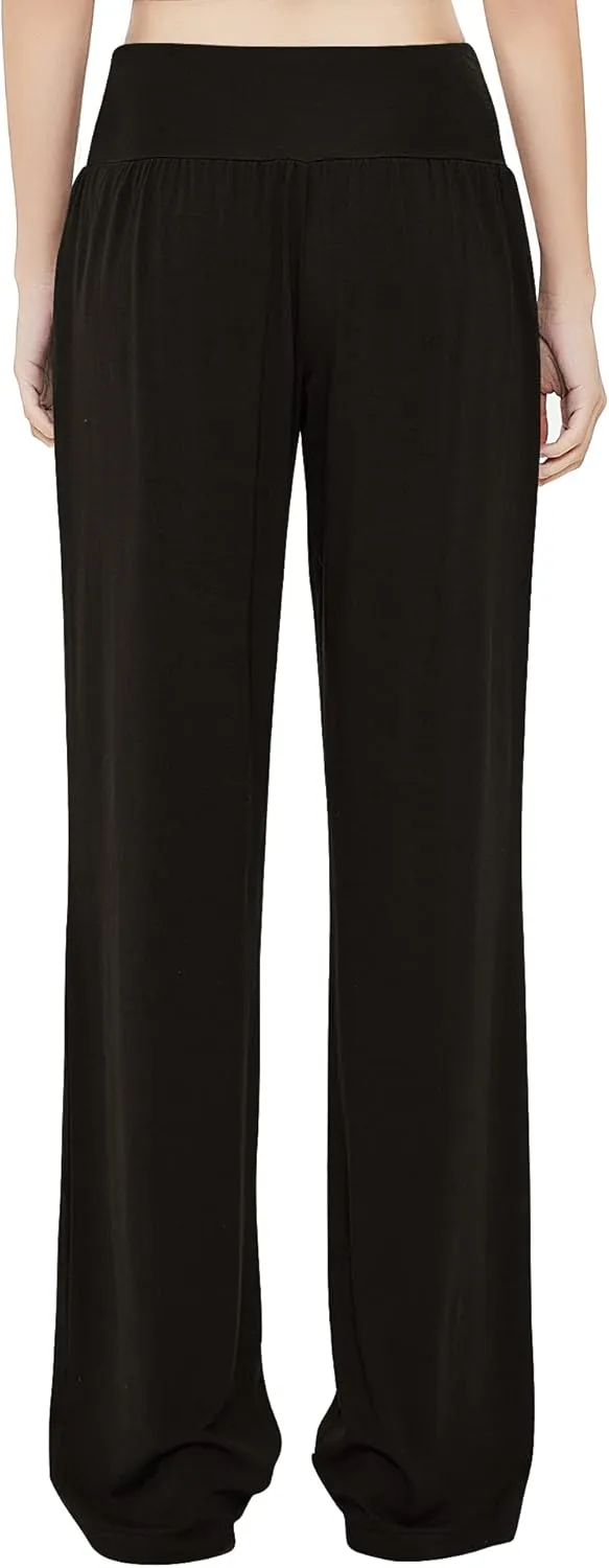 Urban CoCo Women's Comfy Yoga Pants Casual Wide Leg Sweatpants High Waist Stretch Trousers with Pockets