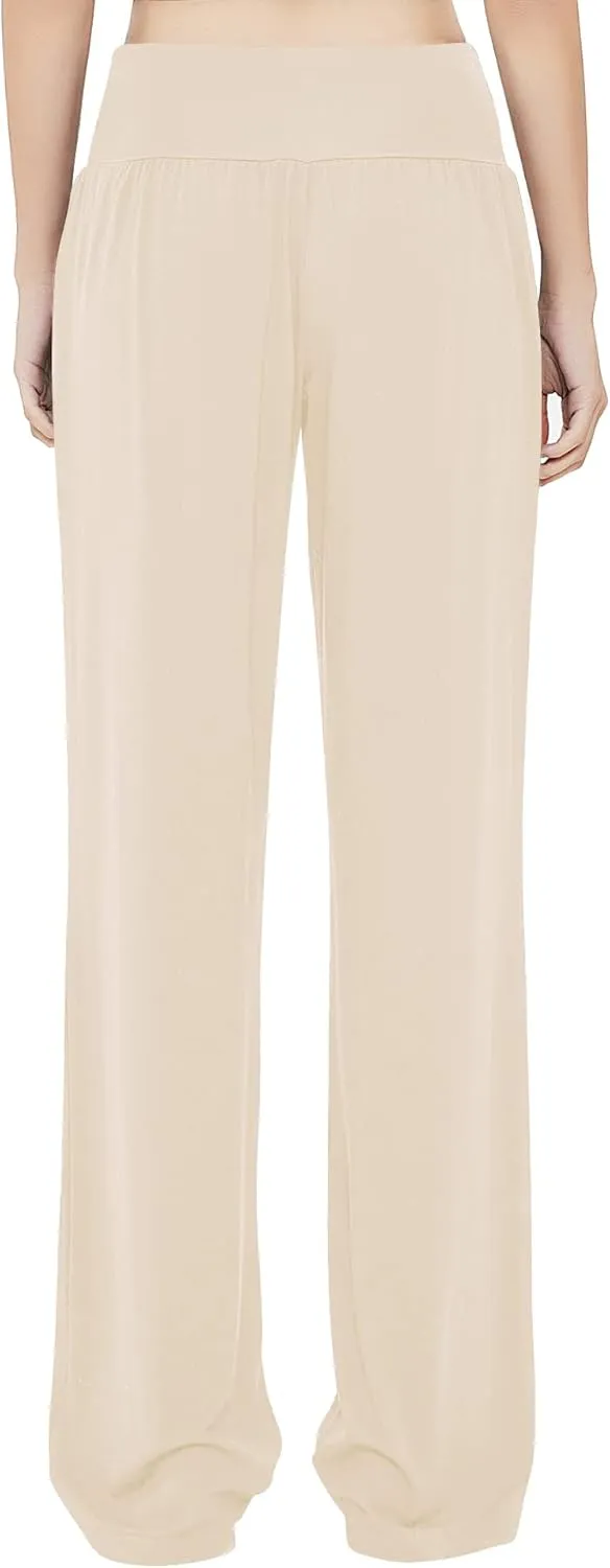 Urban CoCo Women's Comfy Yoga Pants Casual Wide Leg Sweatpants High Waist Stretch Trousers with Pockets