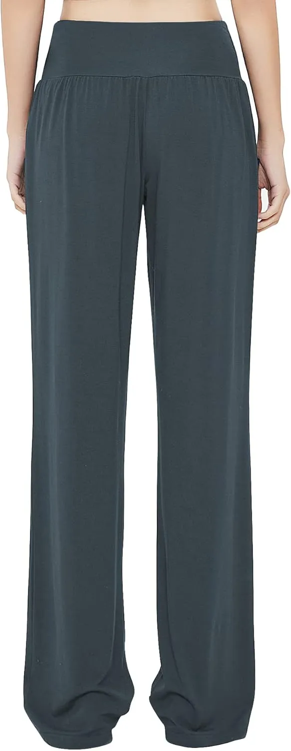 Urban CoCo Women's Comfy Yoga Pants Casual Wide Leg Sweatpants High Waist Stretch Trousers with Pockets