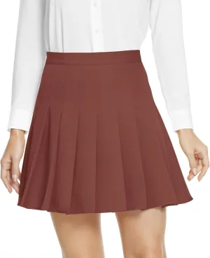 Urban CoCo Women's Pleated High Waist Solid School Uniform Skirt