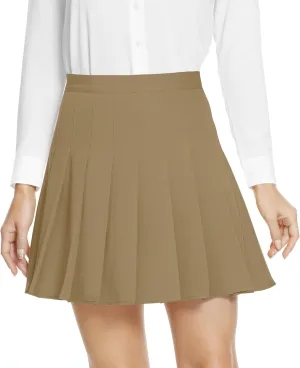 Urban CoCo Women's Pleated High Waist Solid School Uniform Skirt