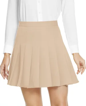 Urban CoCo Women's Pleated High Waist Solid School Uniform Skirt