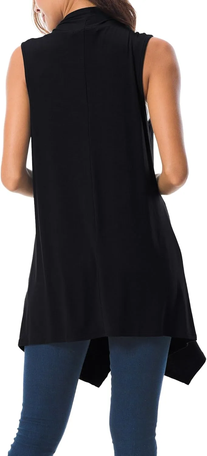 Urban CoCo Women's Sleeveless Cardigan Summer Open Front Vest Lightweight Cool Coat