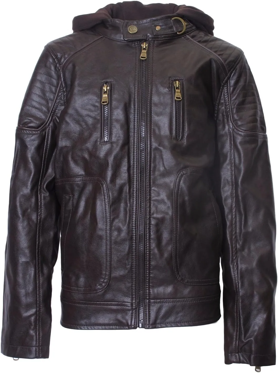 Urban Republic Boys' Faux Leather Moto Jacket With Zips