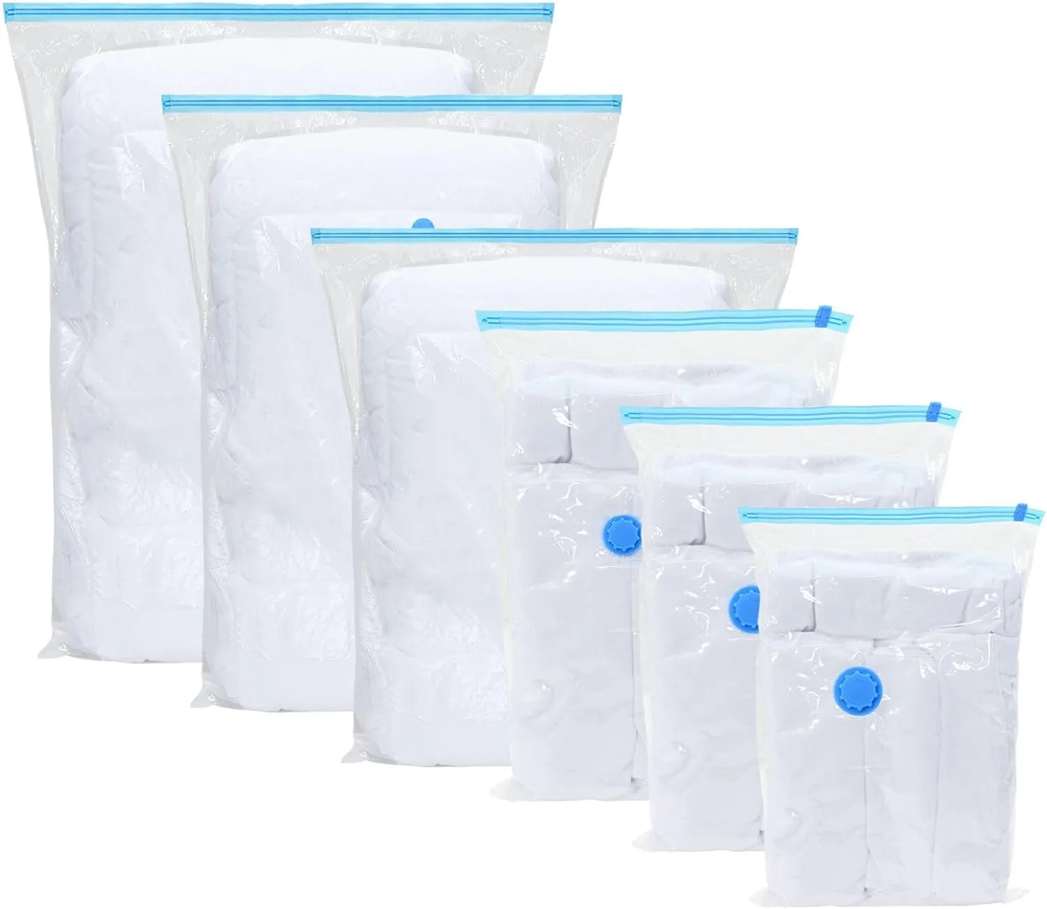 vidaXL Large Transparent Vacuum Travel Bags Set of 50 | Waterproof Synthetic Plastic Air Tight Seal Ideal for Clothing Storage Modern Smooth Finish Seasonal Home Organization