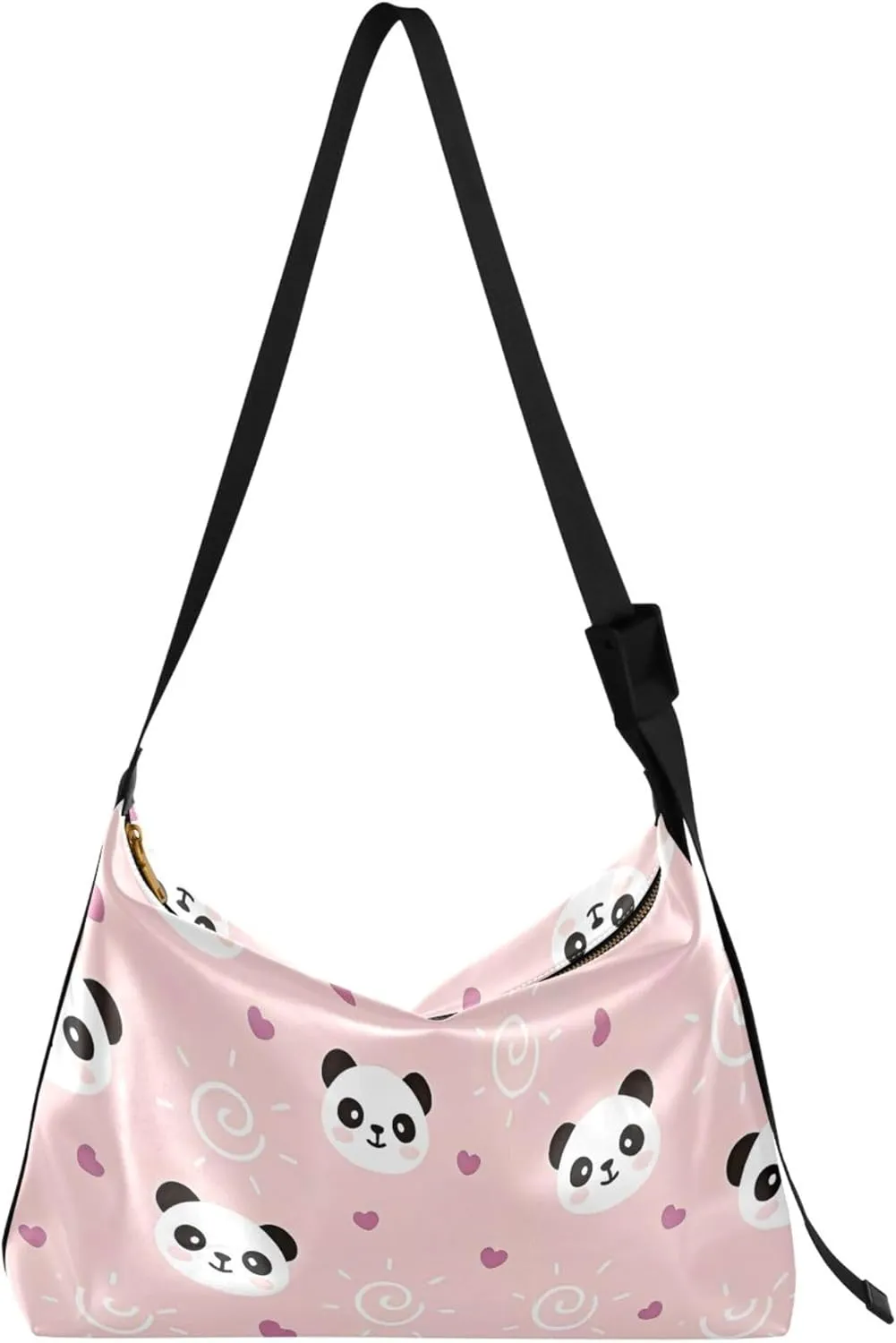 Watercolor Forest Cute Wolf Hobo Leather Bags for Women Large Men Purses Unique Animal Print Single Shoulder Bag