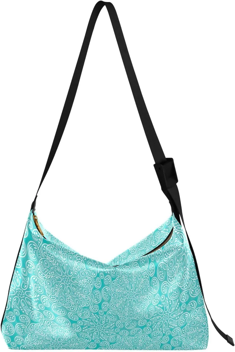 Watercolor Forest Cute Wolf Hobo Leather Bags for Women Large Men Purses Unique Animal Print Single Shoulder Bag
