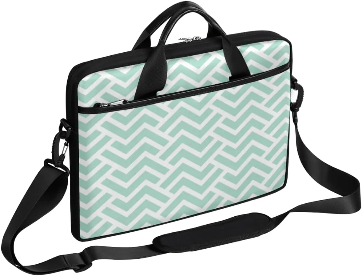 Wave Modern Pattern Laptop Computer Bag Waterproof Shoulder Messenger Bag 13-15 inch Durable Laptop Tote Bag with Shoulder Strap Handle Lightweight Crossbody Briefcase