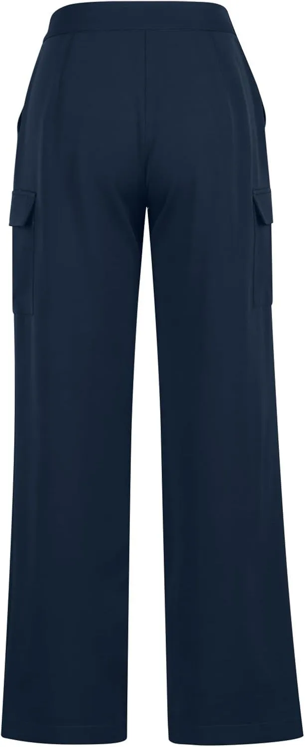 Wide Leg Cargo Pants for Women High Waist Straight Trousers Lightweight Business Casual Dress Pants with Pockets