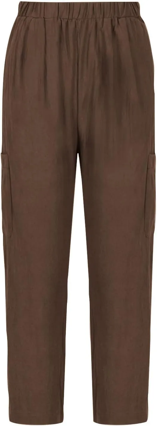 Wide Leg Linen Pant for Women Loose High Waisted Linen Pants Comfy Flowy Long Trousers Summer Vacation Beach Slacks