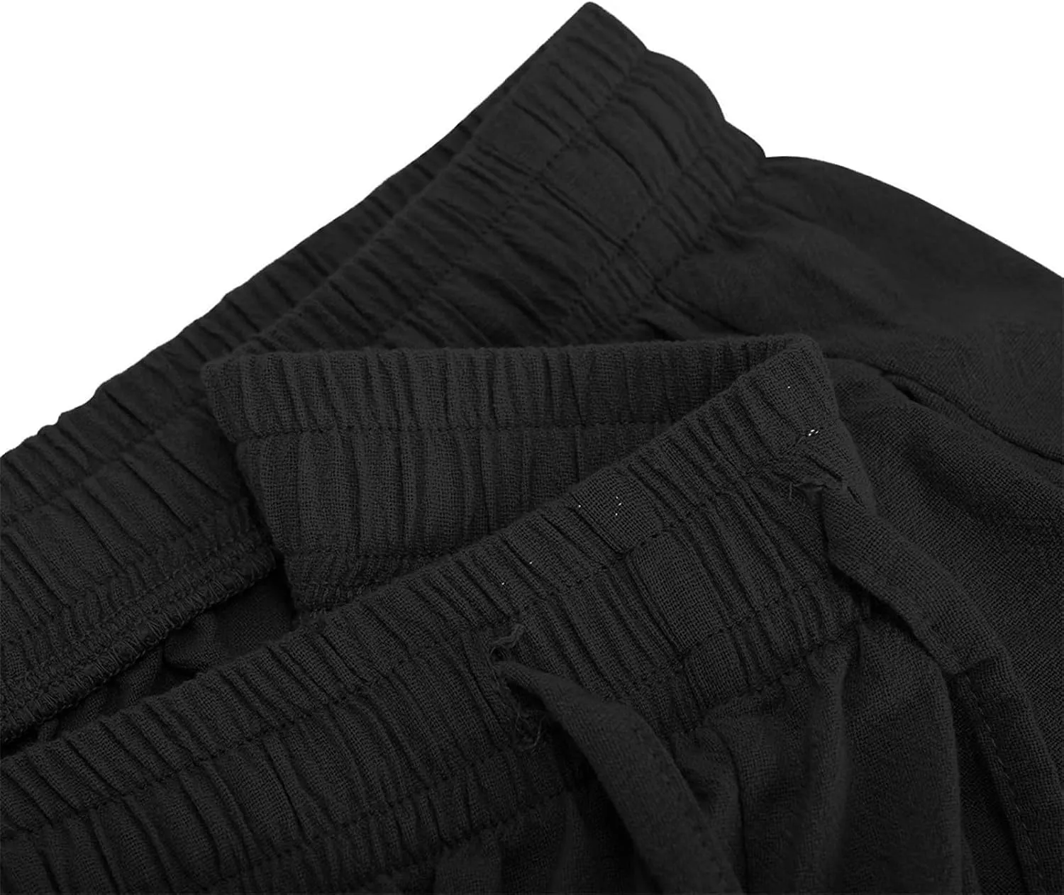 Wide Leg Linen Pants Women Casual Summer Elastic Waist Loose Palazzo Trousers Flowy Beach Lounge Pants with Pockets