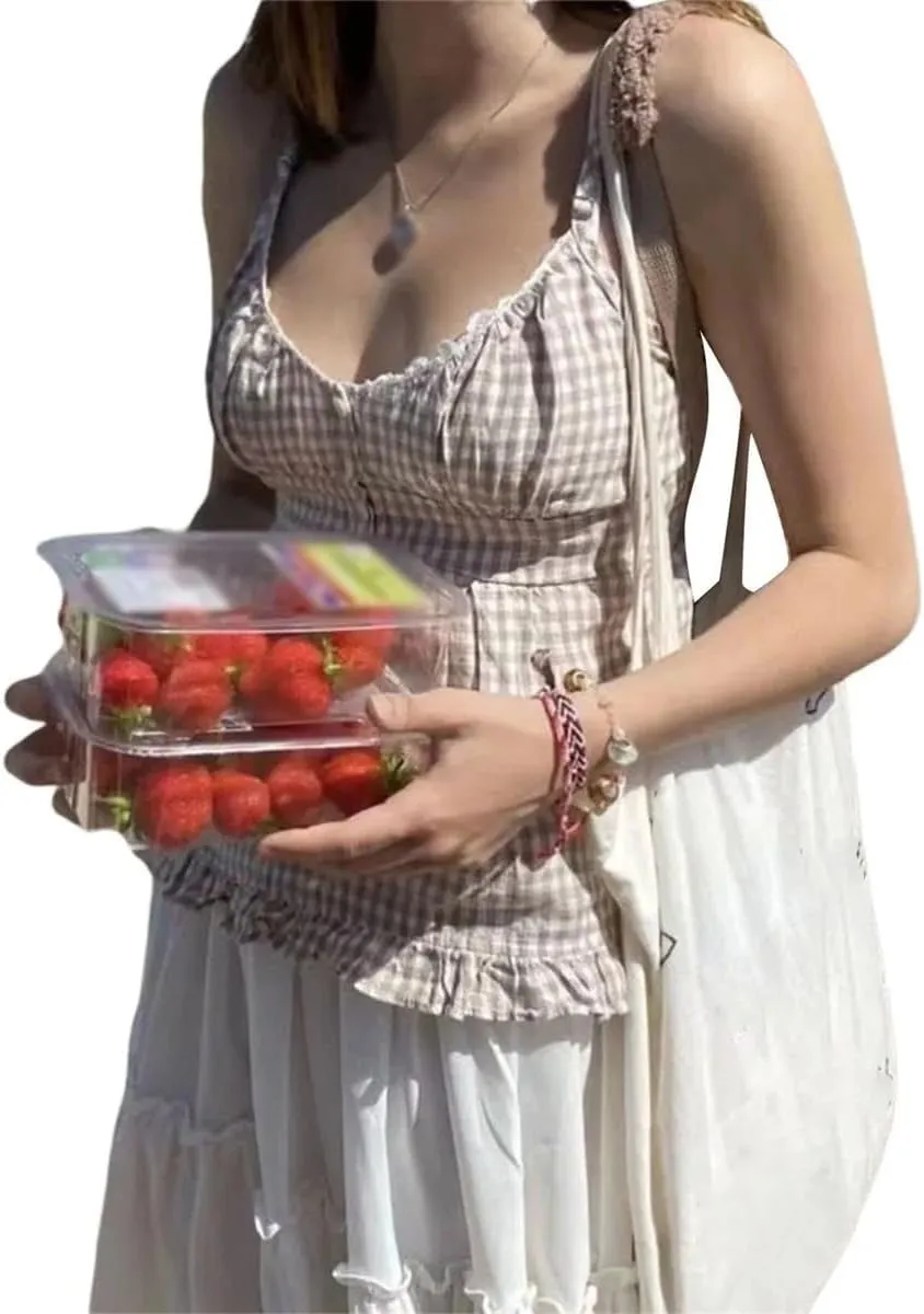WINSUNNY Ruffles Camisole Cute Summer Sleeveless Button Vest Streetwear Clothes