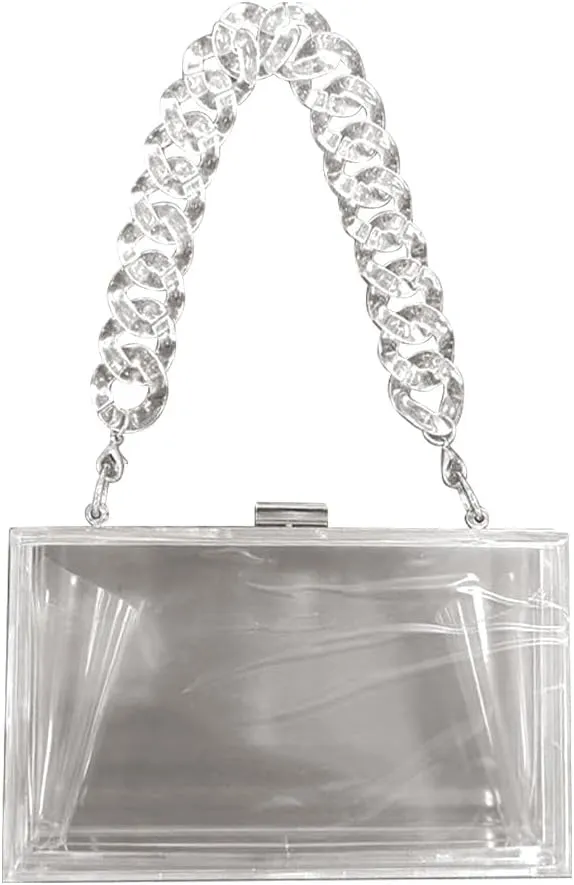 Women Acrylic Clutch Purse Clear Evening Shoulder Bag Unique Acrylic Clutch Purse for Wedding Cocktail Party Prom